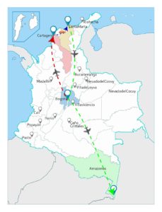 Mapa tour Colombia